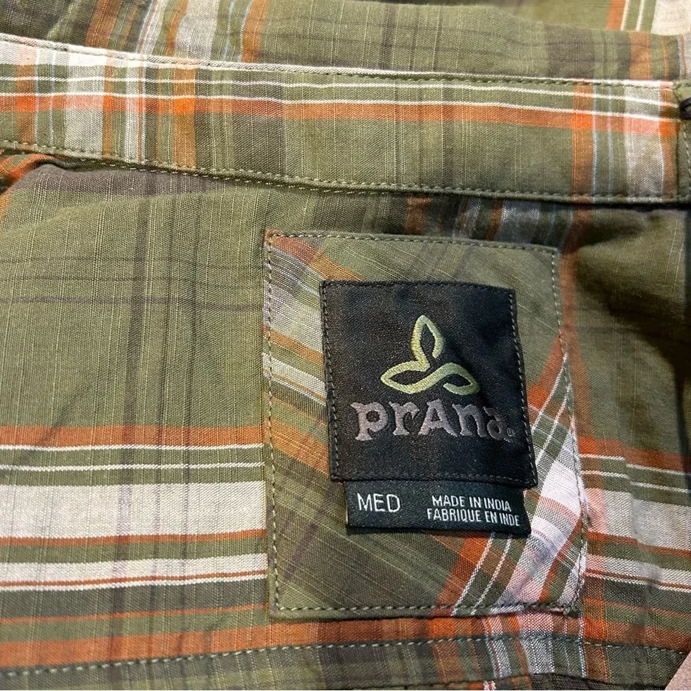 Prana Benton Plaid Green Iguana Button Down Shirt_4